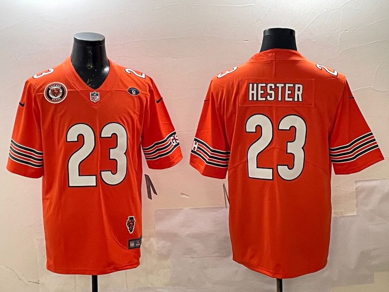 Men Chicago Bears #23 Hester Orange Second generation 2025 Nike Limited NFL Jersey style 1